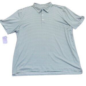 Mens XL American Fishing & Tackle Co. Performance Polo – Striped Moisture‑Wickin